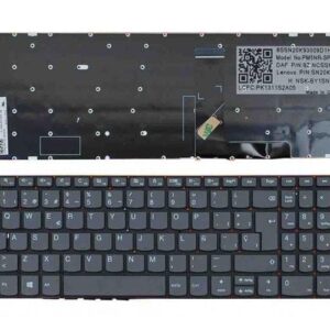 Teclado compatible para portátil LENOVO IdeaPad 320-15abr / 320-15ast / 320-15isk / sn20k82487 / sin marco / Win 8 / Gris