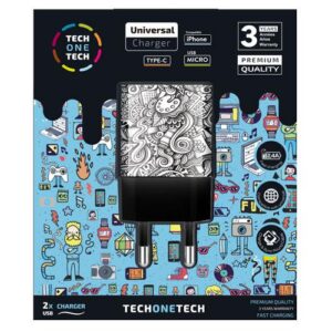 Cargador de red Usb x2 /12w / Be Original Art-Deco / TEC2602