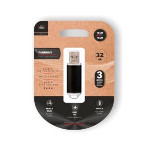 Pendrive Tech One Tech USB 2.0 Basic / 32Gb / Negro / TEC3008-32