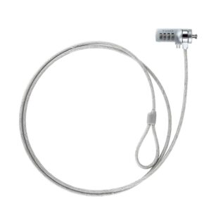 Cable de seguridad para portatil con combinacion / 1.5 m / Gris / Tooq / TQCLKC0015