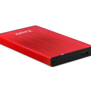 Caja externa aluminio 2.5 USB 3.1 Sata Tooq Rojo 9.5mm TQE-2527R