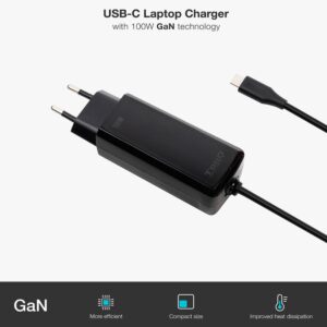 Cargador compatible para portátil universal automático 100W Type-C / PD / Tooq / TQLC-USBCGAN100PD-C