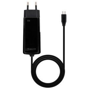 Cargador para portátil universal automático GAN 90W Type-C PD / Tooq / Negro / TQLC-USBCGAN90PD-C