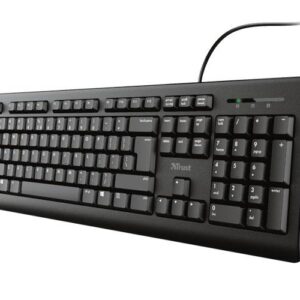 Teclado multimedia Usb Trust TK-150 / Tamaño compacto / Teclado Silenciado / Resistente a derrames