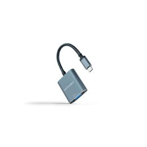 Adaptador Type-C a VGA M/H / 10cm / Aluminio / Gris / Nanocable 10.16.4101-G