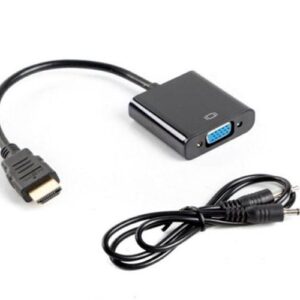 Cable adaptador HDMI a VGA + Audio Lanberg / Negro / Ad-0017-bk