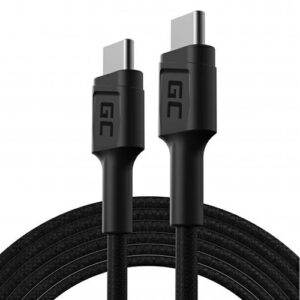 Cable type C a type C M/M 2m. Greencell 60W Negro KABGC29