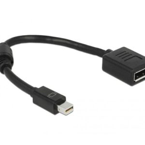 Cable adaptador Displayport hembra a Mini Displayport macho / 15cm / 4K / Delock 65554