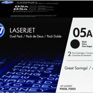 Pack 2 unidades tóner originales hp ce505d negro 05a 4.600 páginas
