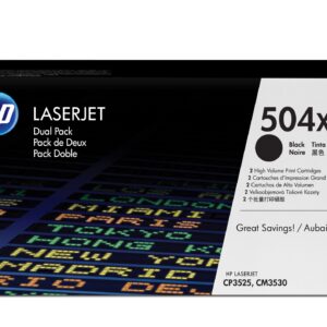 Pack 2 unidades tóner original hp ce250xd negro 504x 21.000 páginas