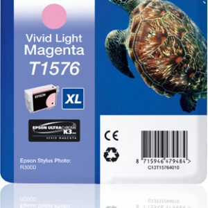 Tinta original epson t1576 magenta claro vivo c13t15764010 25.9ml