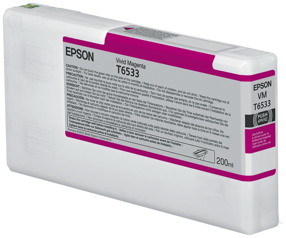Tinta original epson t6533 magenta claro c13t653300 200ml