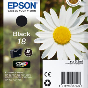 Tinta original epson t1801 negro c13t18014020 5.2ml