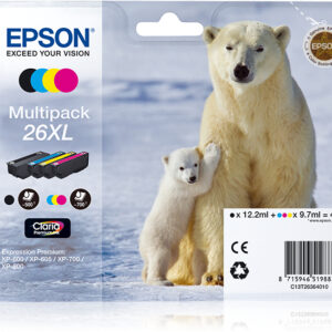 Tinta original epson t2636 xl multipack 4 colores c13t26364010