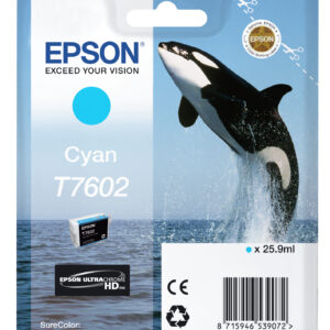 Tinta original epson t7602 cian c13t76024010 25.9ml
