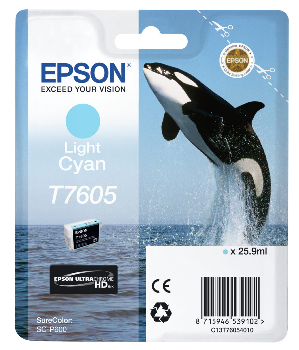 Tinta original epson t7605 cian claro c13t76054010 25.9ml
