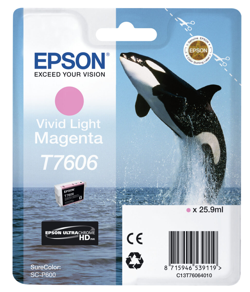 Tinta original epson t7606 magenta claro c13t76064010 25.9ml