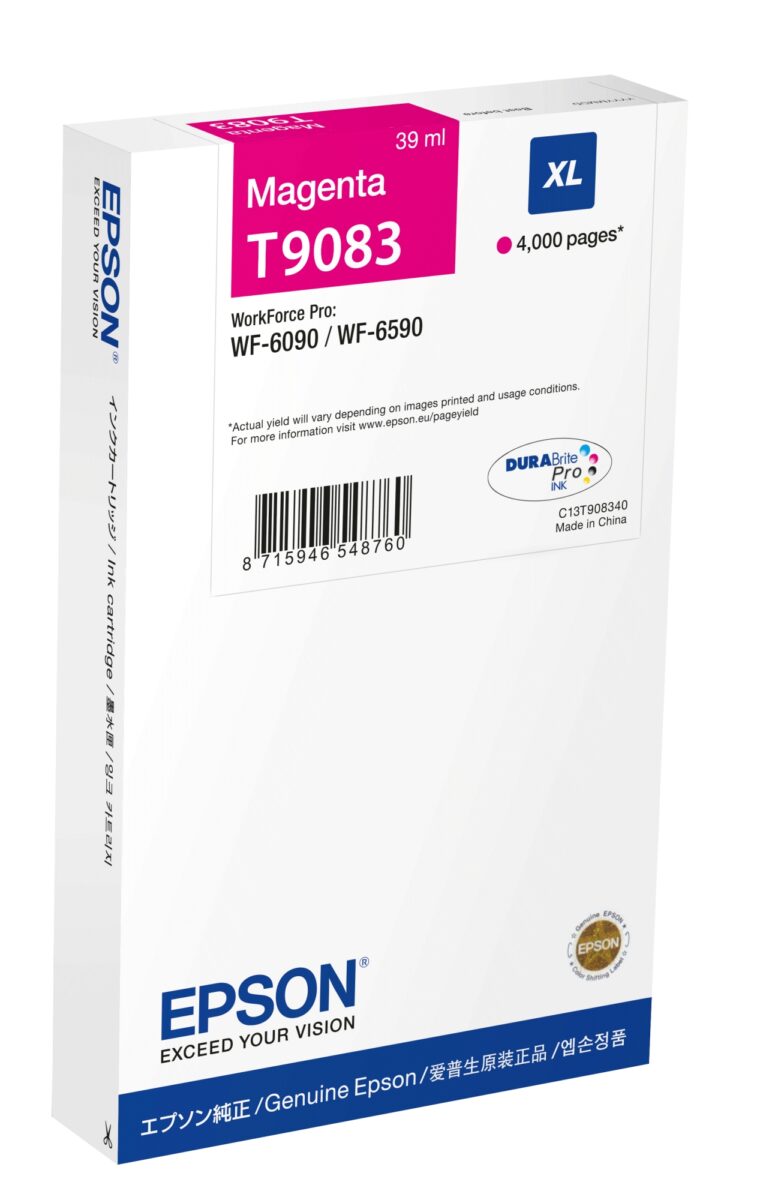 Tinta original epson t9083 xl magenta c13t908340 39ml