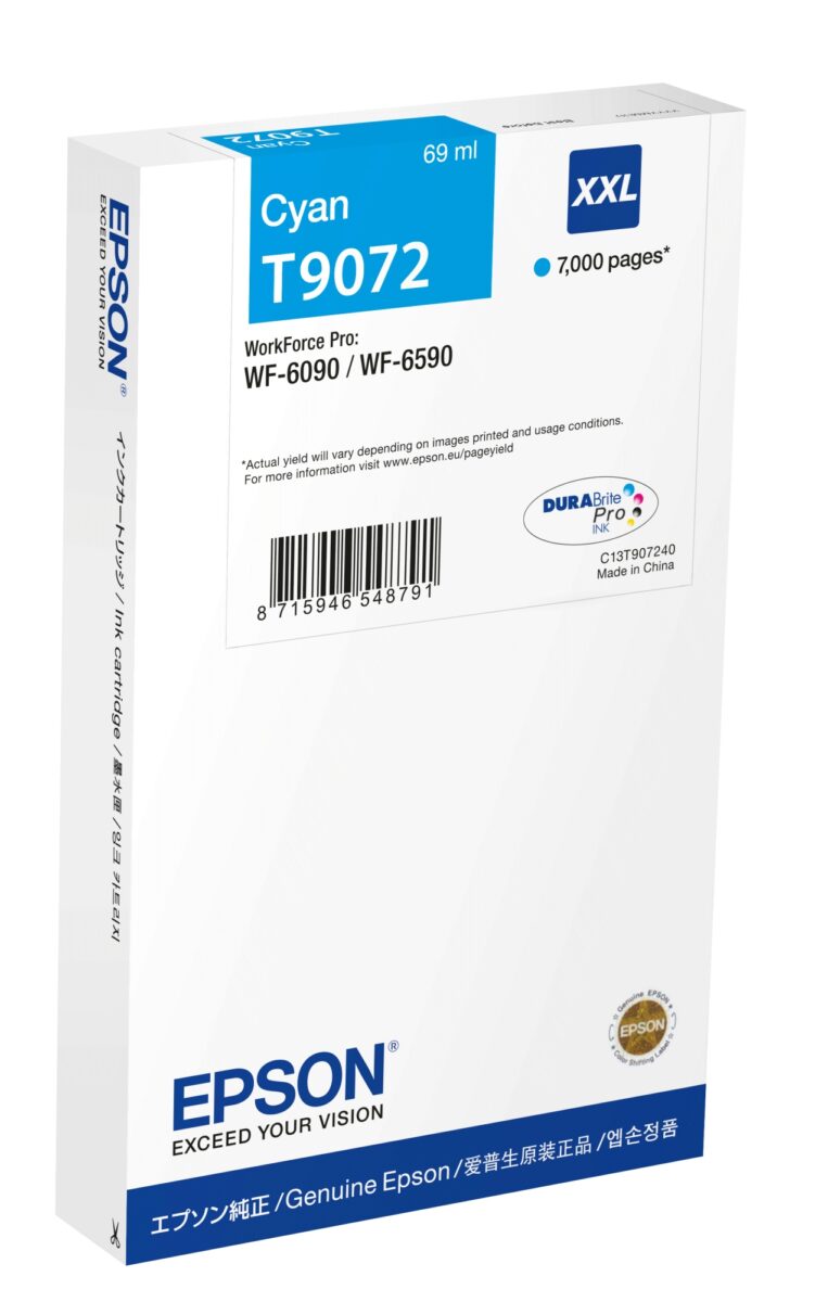 Tinta original epson t9072 xxl cian c13t907240 69ml