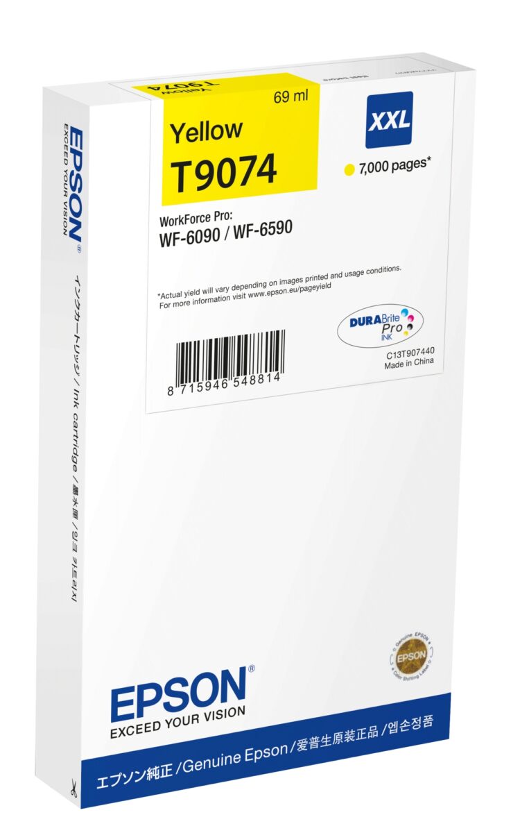 Tinta original epson t9074 xxl amarillo c13t907440 69ml
