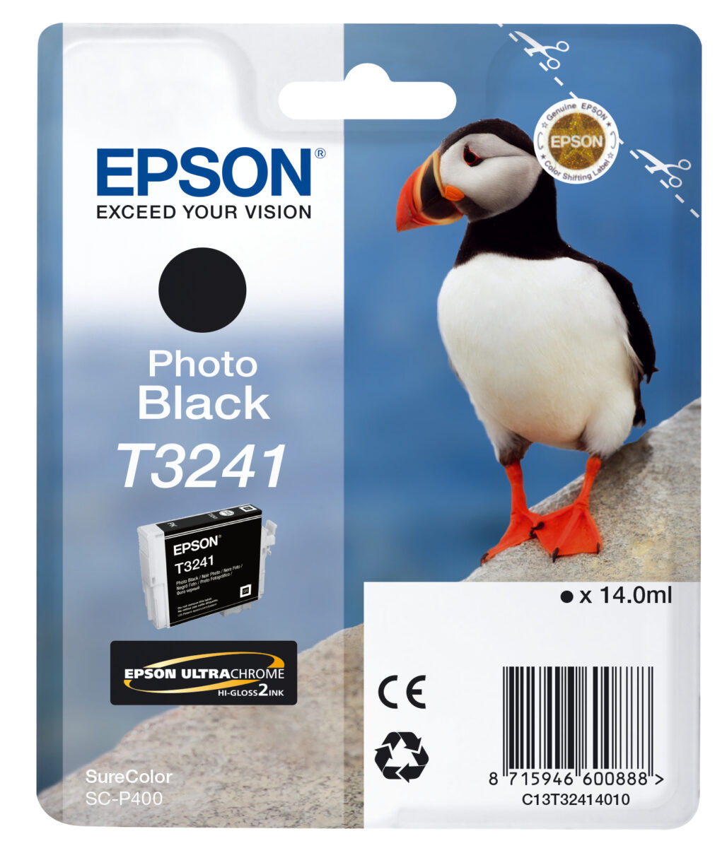 Tinta original epson t3241 negro foto c13t32414010 14ml
