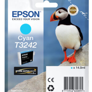 Tinta original epson t3242 cian c13t32424010 14ml