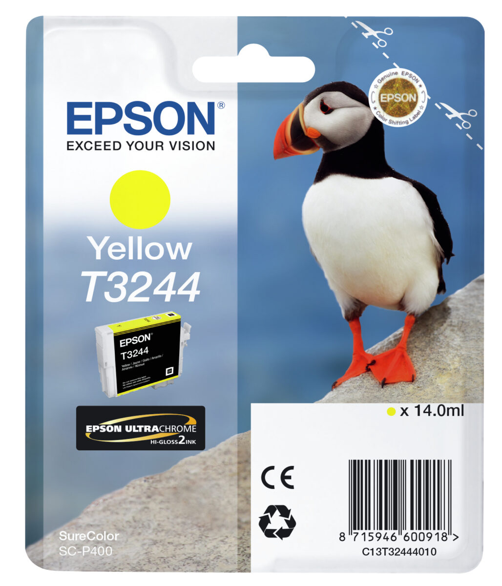 Tinta original epson t3244 amarillo c13t32444010 14ml