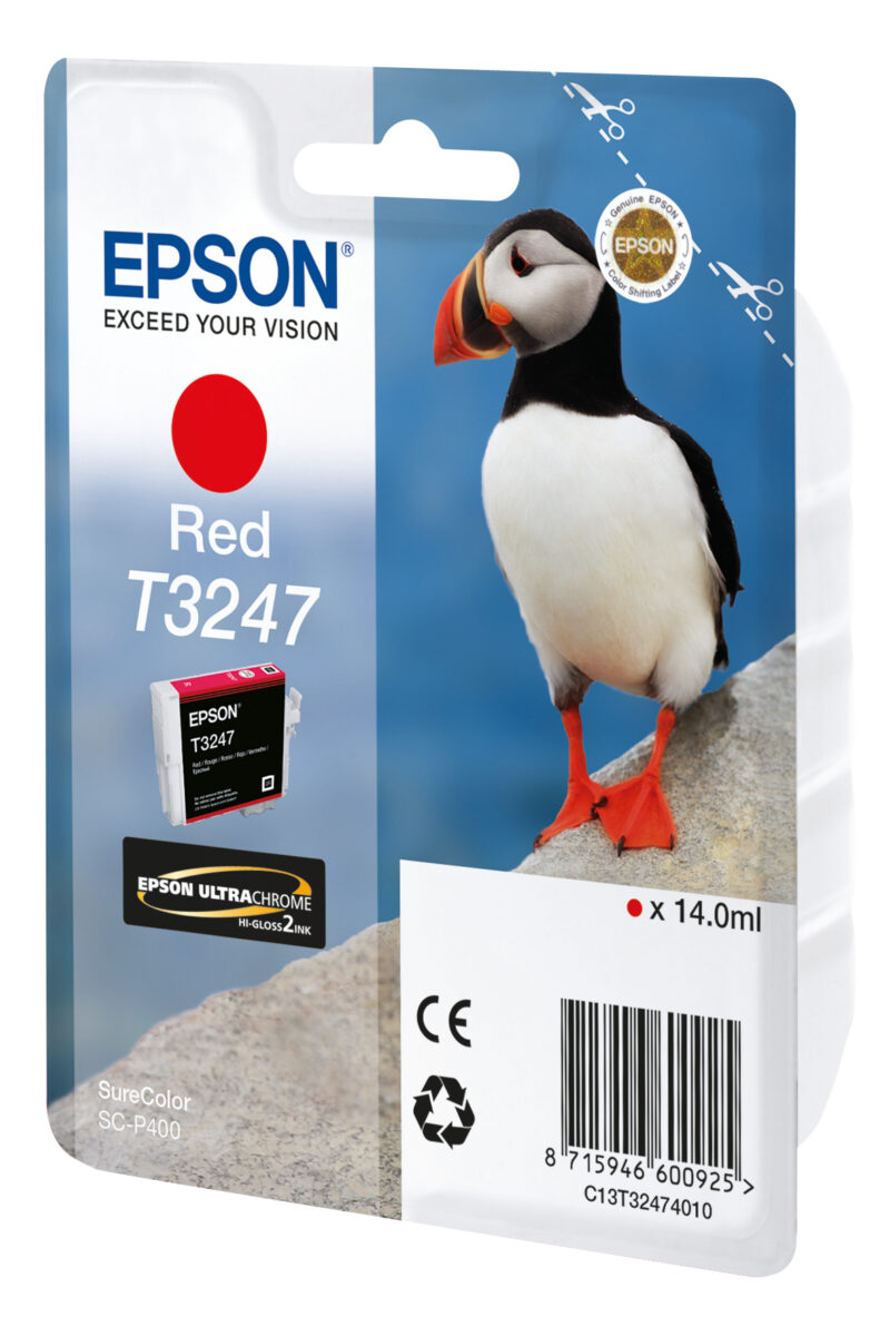 Tinta original epson t3247 rojo c13t32474010 14ml