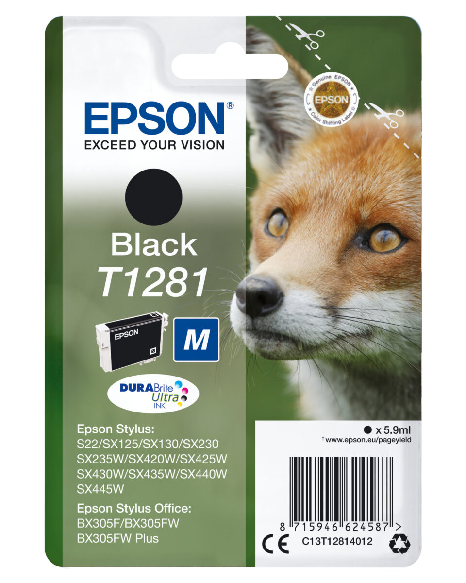 Tinta original epson t1281 negro c13t12814022 5.9ml - con alarma