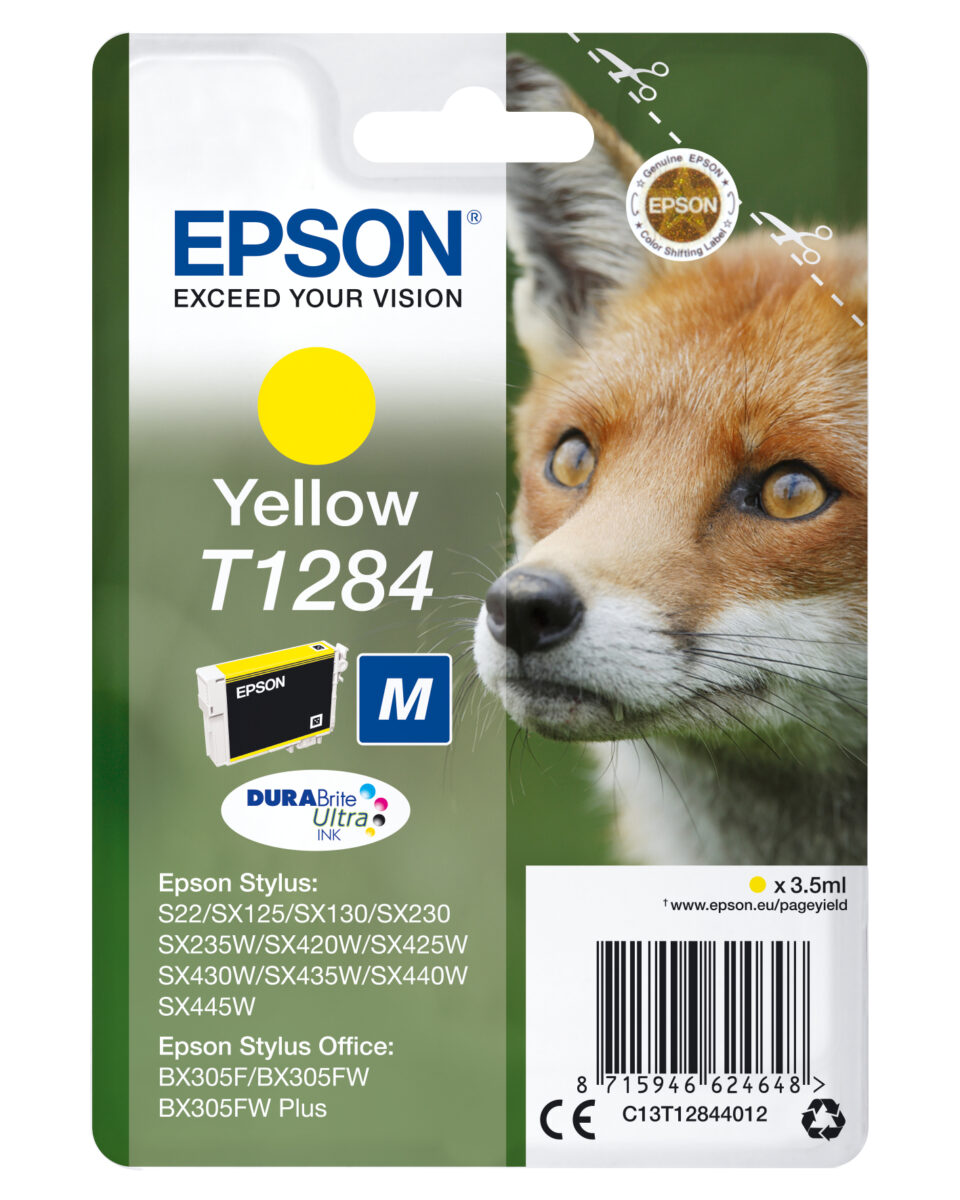 Tinta original epson t1284 amarillo c13t12844012 3.5ml
