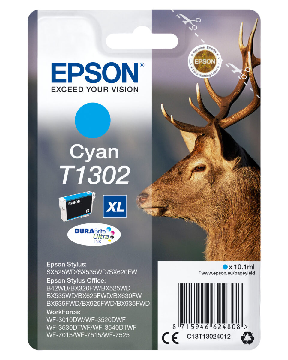 Tinta original epson t1302 cian c13t13024012 10.1ml