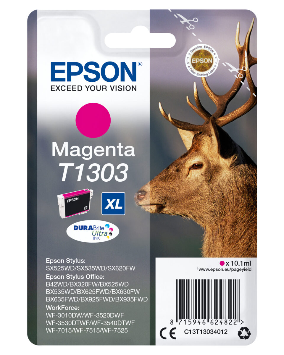 Tinta original epson t1303 magenta c13t13034012 10.1ml