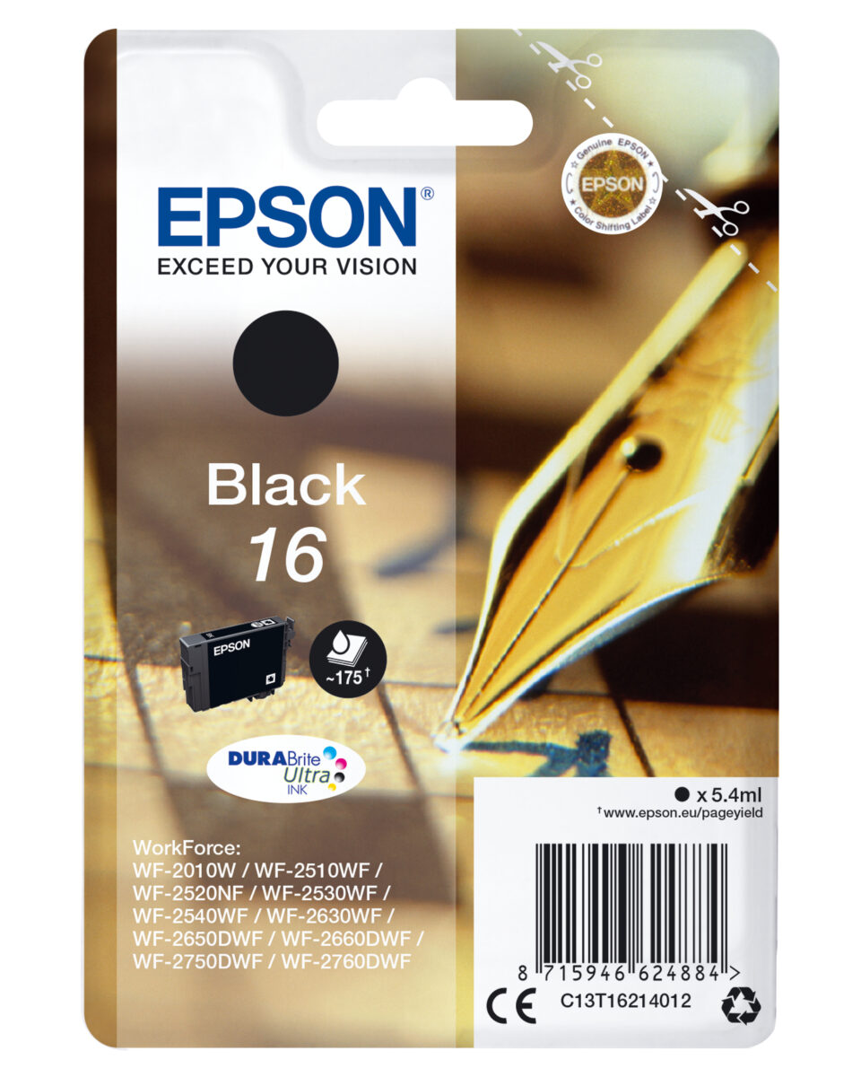 Tinta original epson t1621 negro c13t16214012 5.4ml