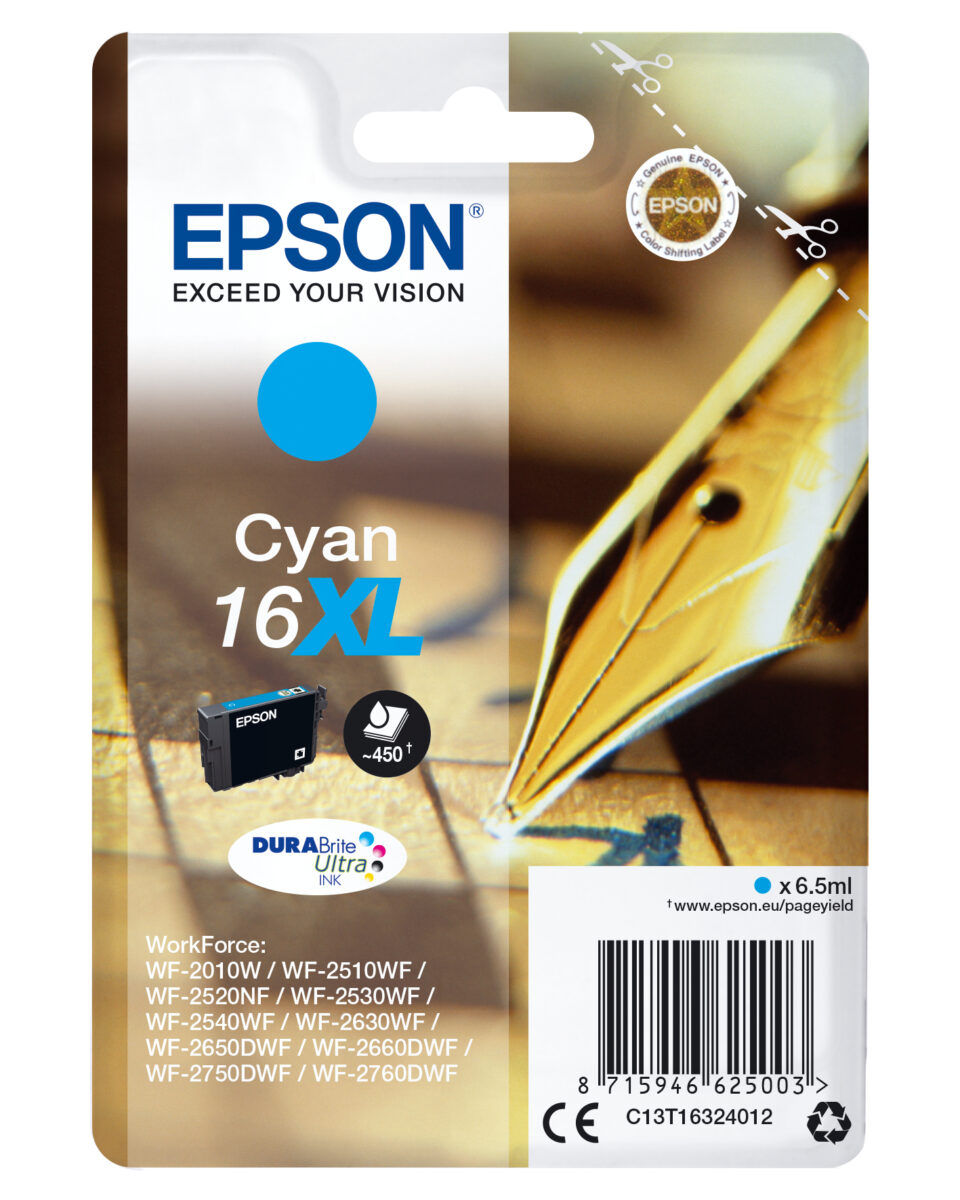 Tinta original epson t1632 xl amarillo c13t16324012 6.5ml