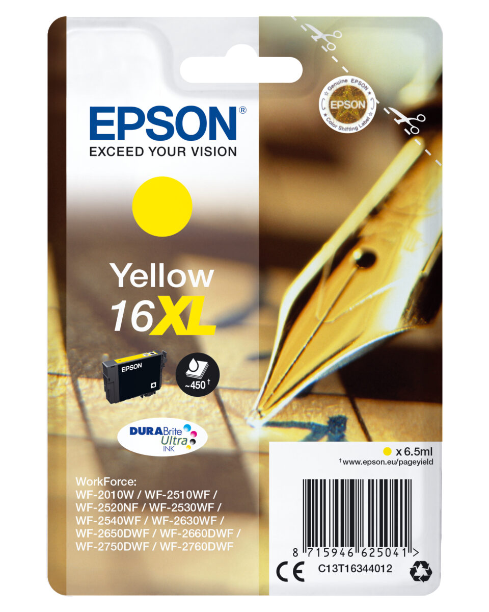 Tinta original epson t1634 xl amarillo c13t16344012 6.5ml