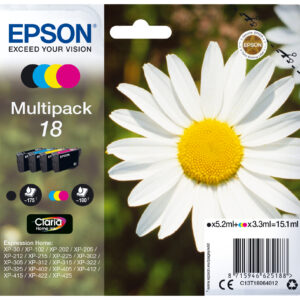 Tinta original epson t1806 multipack 4 colores c13t18064022 - con alarma
