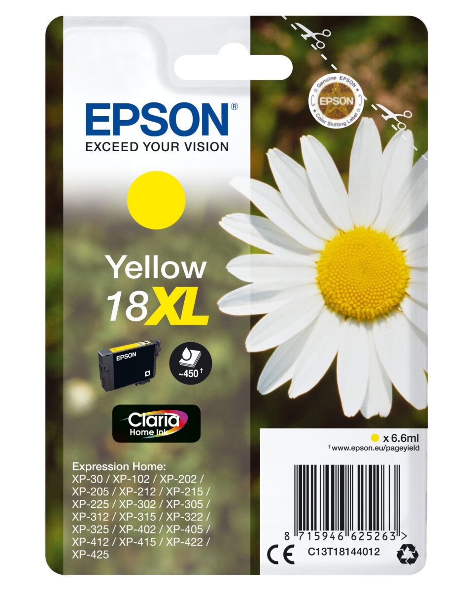 Tinta original epson t1814 xl amarillo c13t18144012 6.6ml