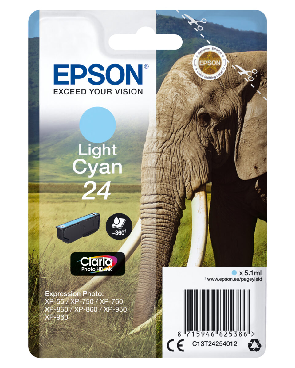 Tinta original epson t2425 cian claro c13t24254012 5.1ml