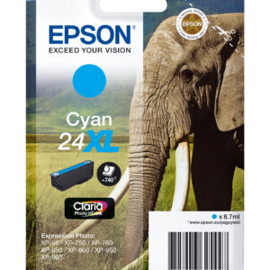 Tinta original epson t2432 xl cian c13t24324012 8.7ml