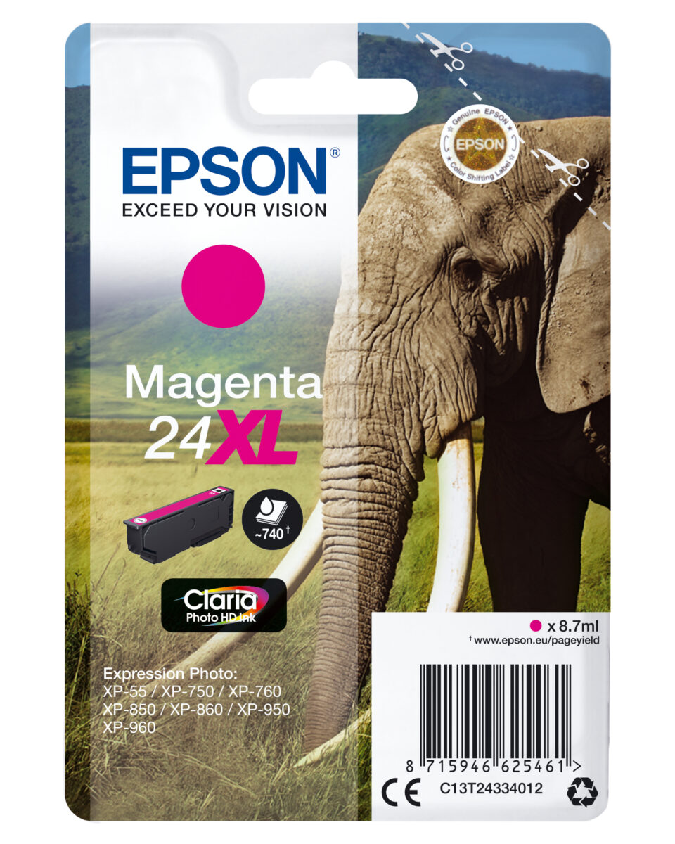 Tinta original epson t2433 xl magenta c13t24334012 8.7ml