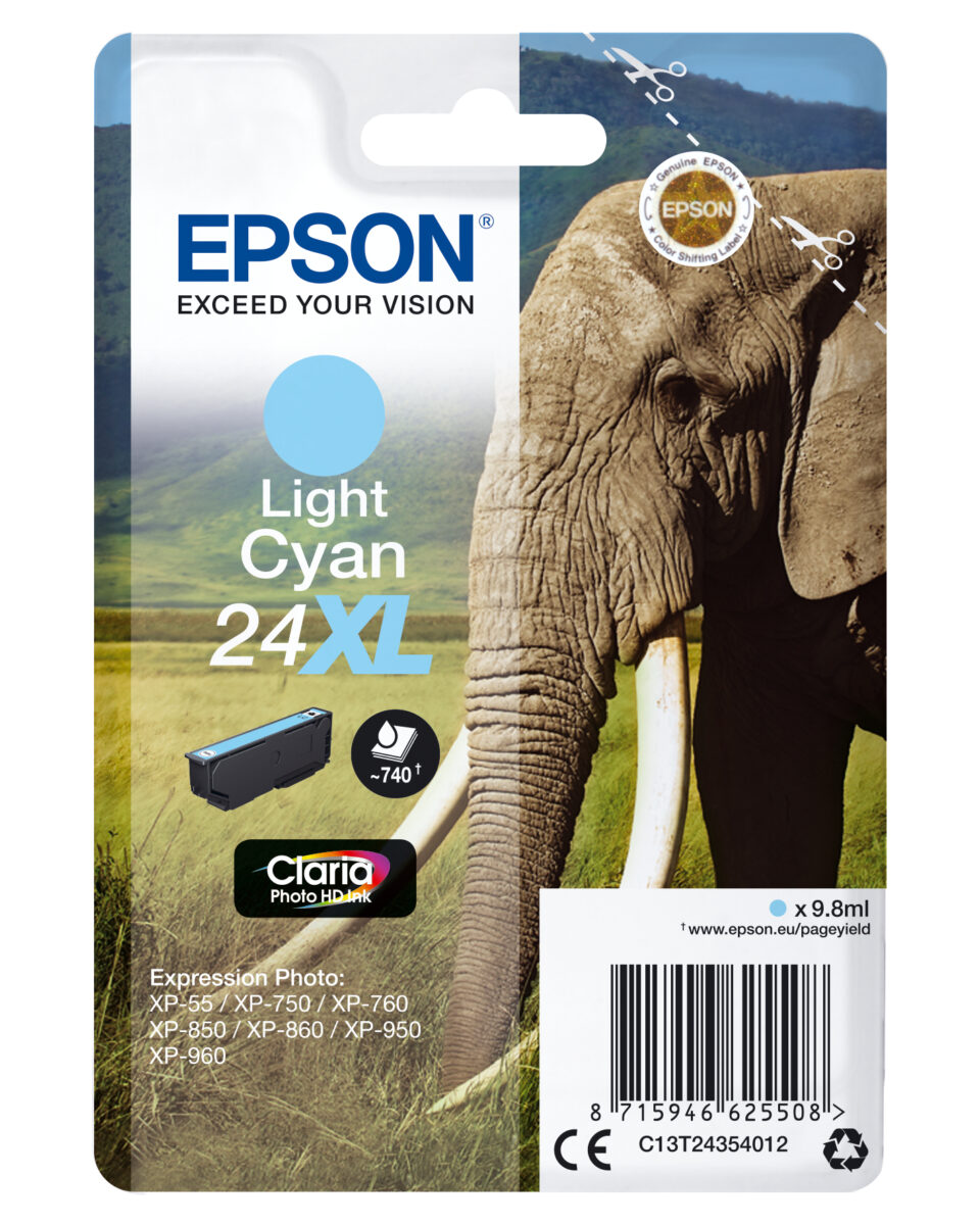 Tinta original epson t2435 xl cian claro c13t24354012 9.8ml