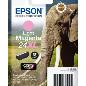 Tinta original epson t2436 xl magenta claro c13t24364012 9.8ml