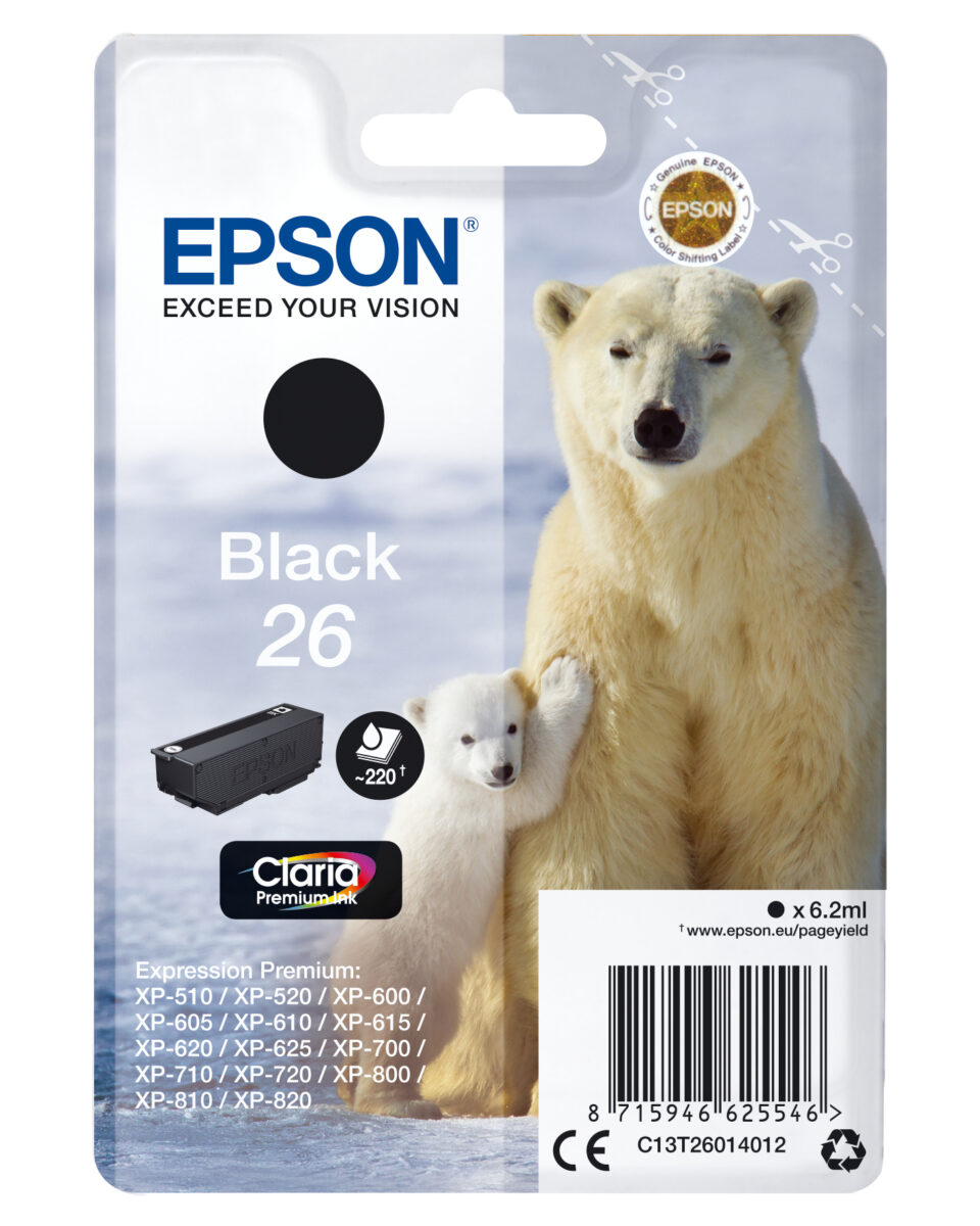Tinta original epson t2601 negro c13t26014012 6.2ml