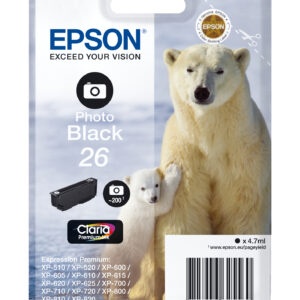 Tinta original epson t2611 negro foto c13t26114012 4.7ml