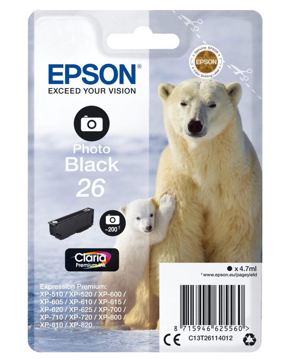 Tinta original epson t2611 negro foto c13t26114012 4.7ml