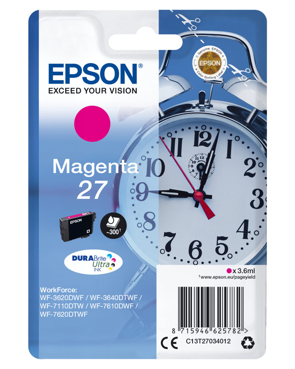 Tinta original epson t2703 magenta c13t27034012 3.6ml