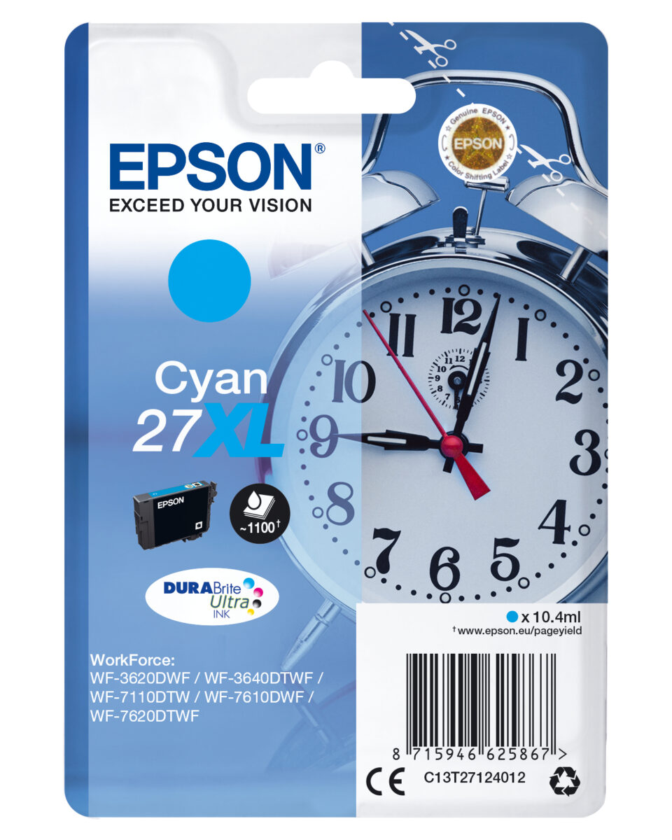 Tinta original epson t2712 xl cian c13t27124012 10.4ml