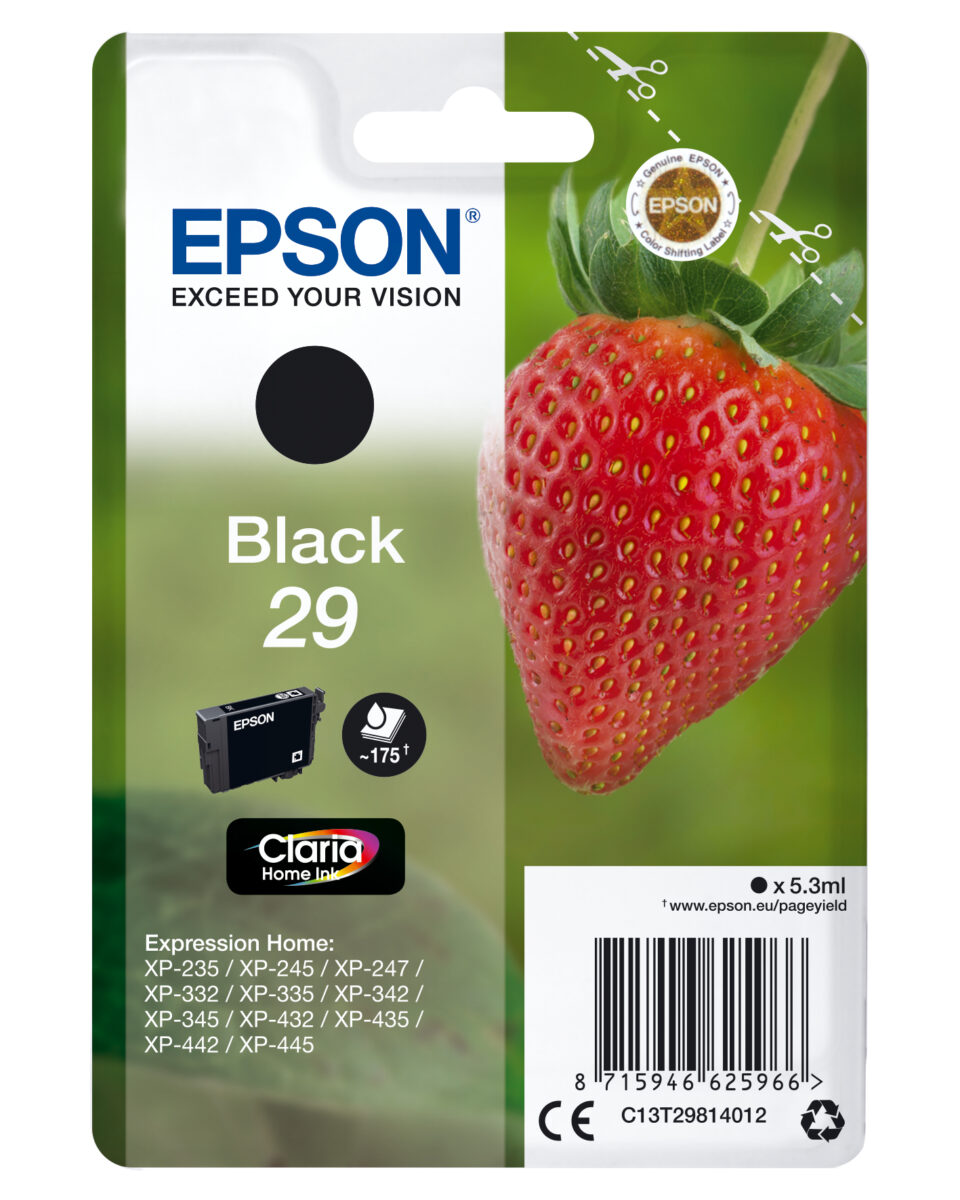 Tinta original epson t2981 negro c13t29814022 5.3ml - con alarma