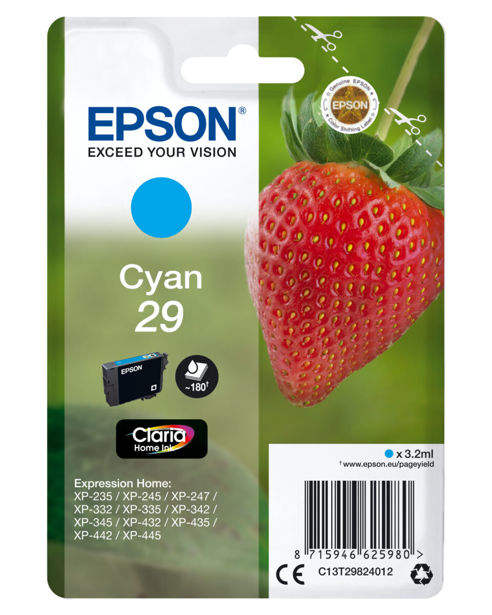Tinta original epson t2982 cian c13t29824012 3.2ml
