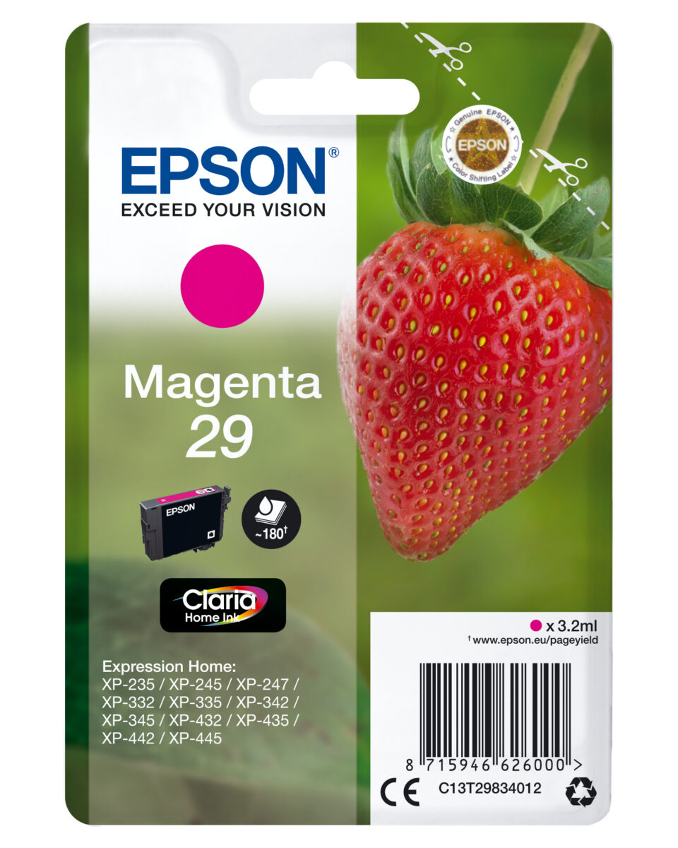 Tinta original epson t2983 magenta c13t29834012 3.2ml